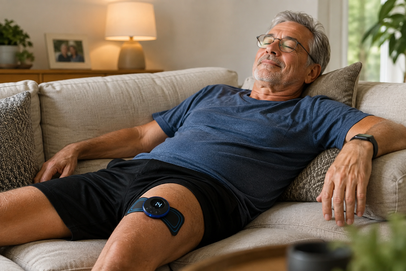 A person relaxing at home while using Elvenic Pulse